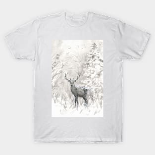 Deer in the snow T-Shirt